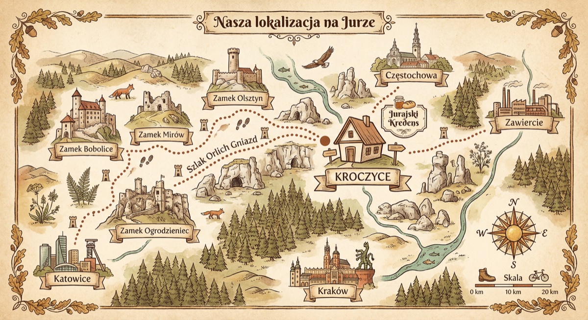 Mapa lokalizacji Jurajski Kredens - Kroczyce, Jura Krakowsko-Częstochowska